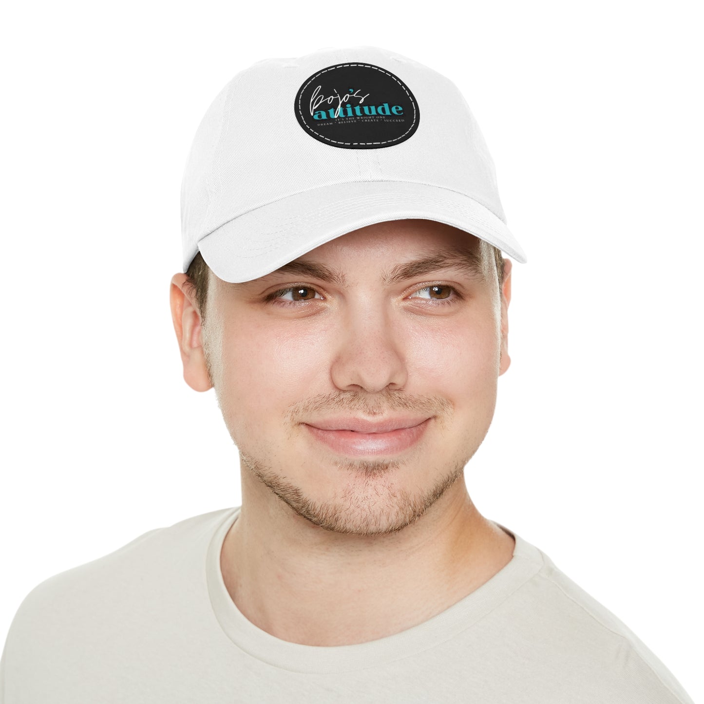 BoJo’s Attitude - Dad Hat with Leather Patch (Round)