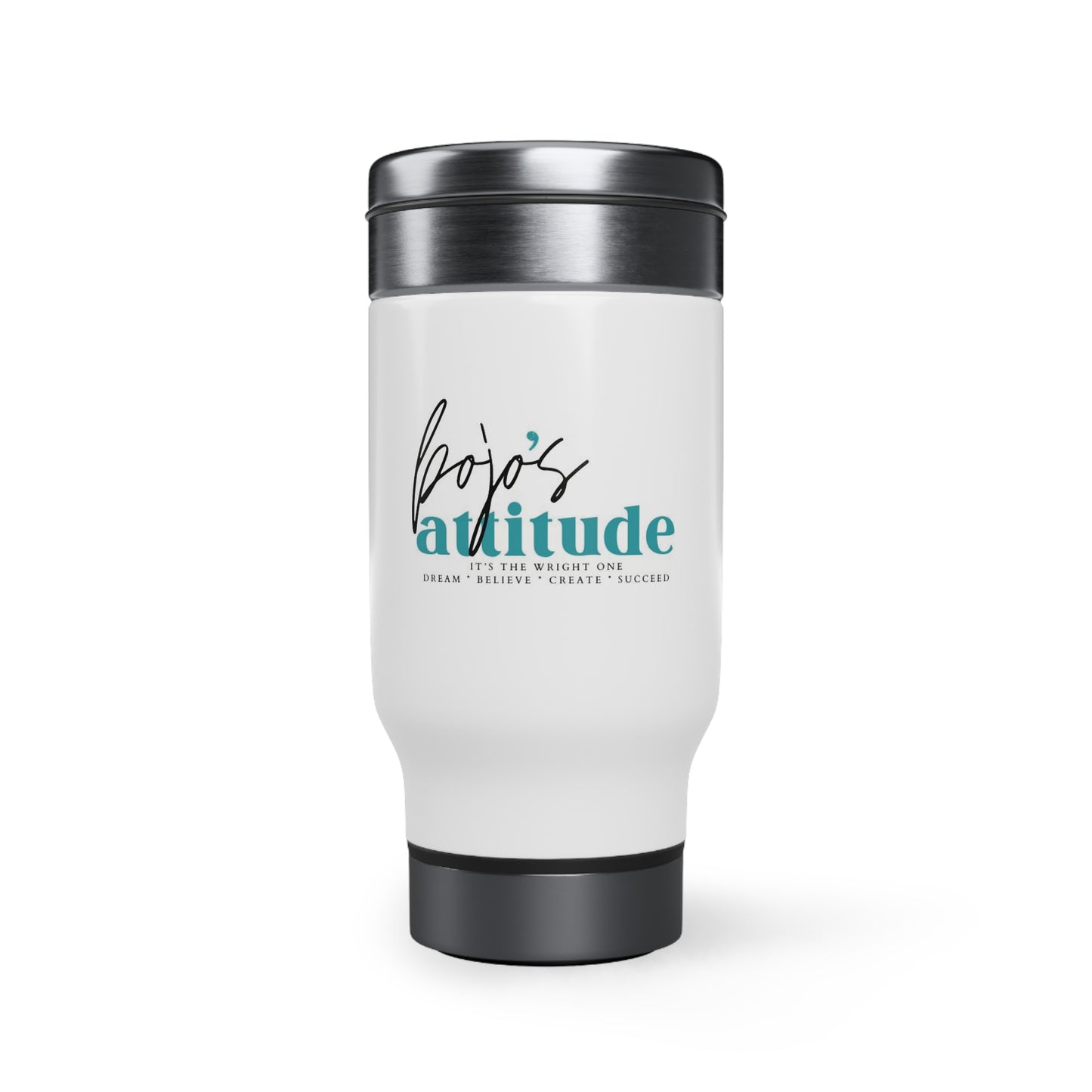 BoJo's Attitude - Stainless Steel Travel Mug with Handle, 14oz